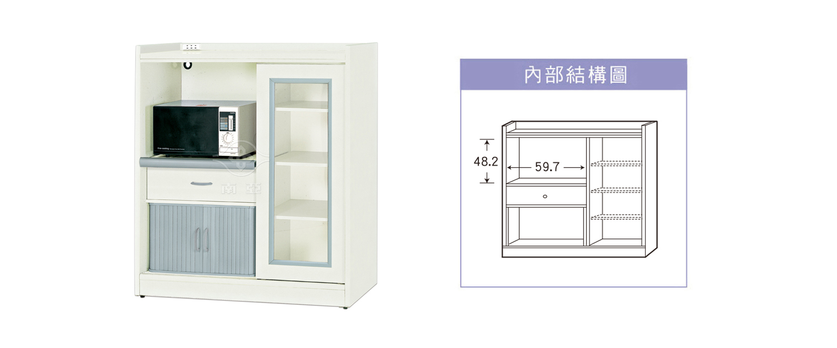 78KG04 一抽雙捲門一拉門電器櫃