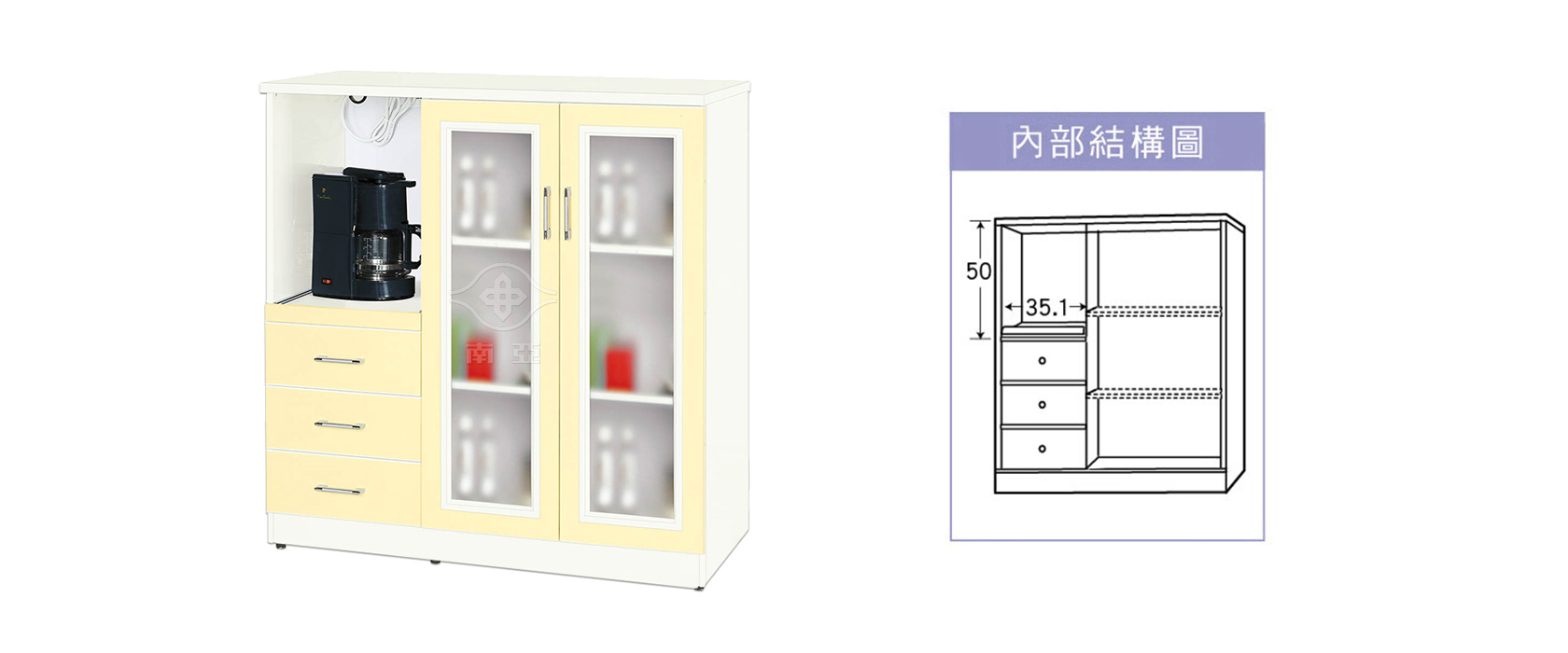 79KH05 左三抽右雙框開門電器櫃