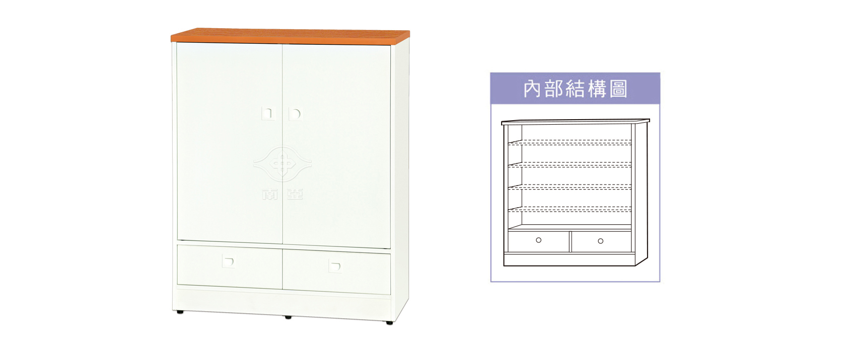 63RC04 上雙開門下二抽鞋櫃