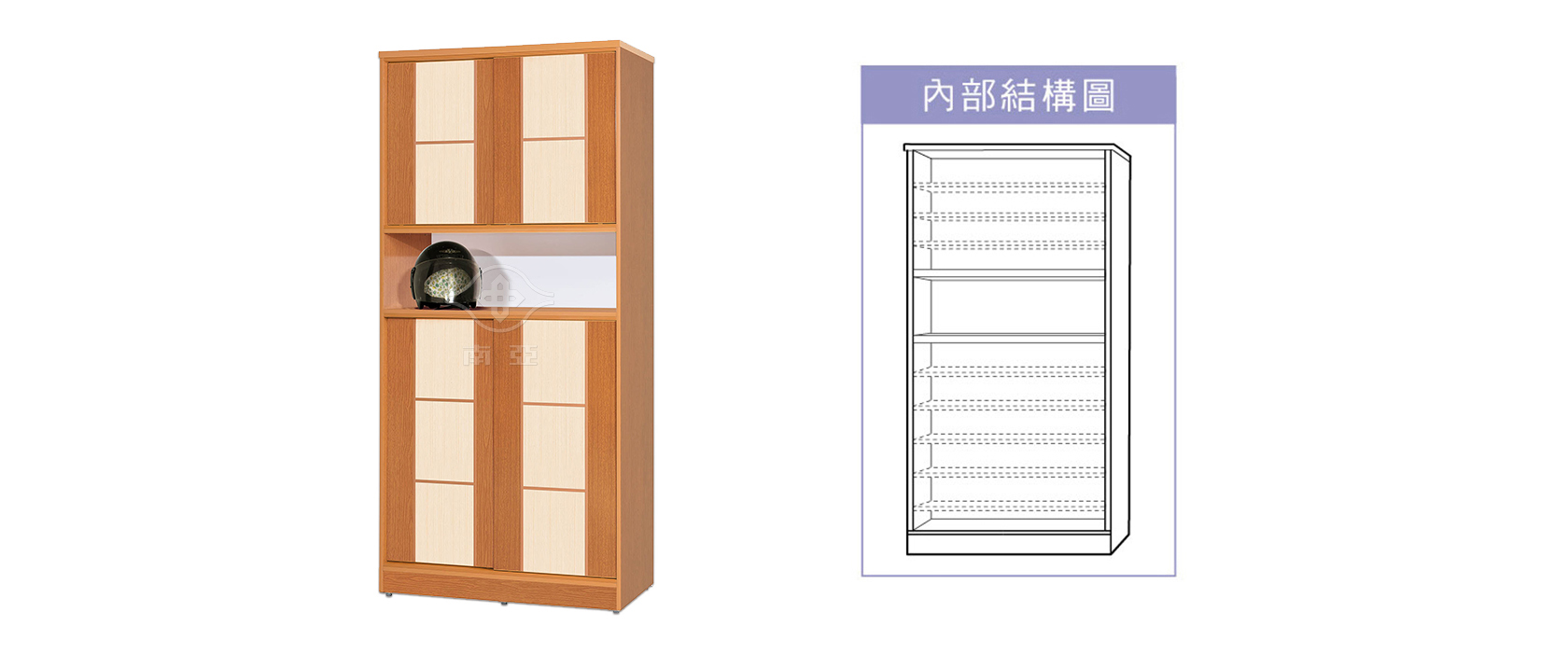 60RE14 上下雙拉門中開放鞋櫃