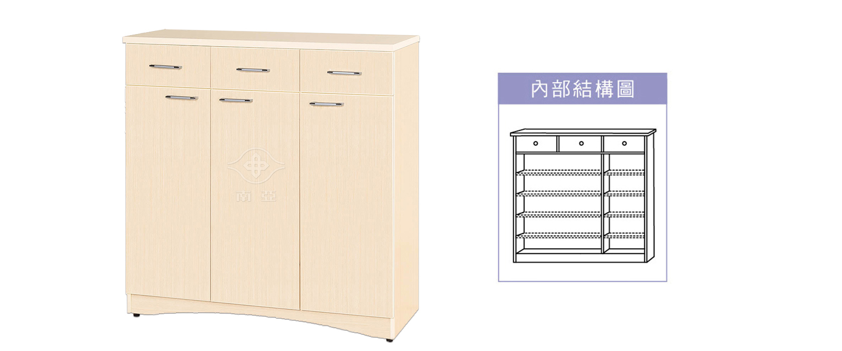 58RF09 三抽三開門鞋櫃